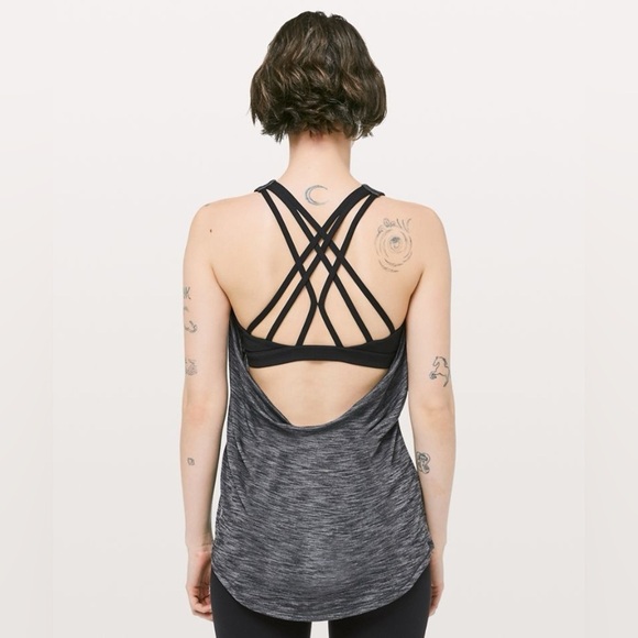 Lululemon Slay the Studio 2-in-1 Tank Gray & Black Sz 10 - Picture 2 of 8